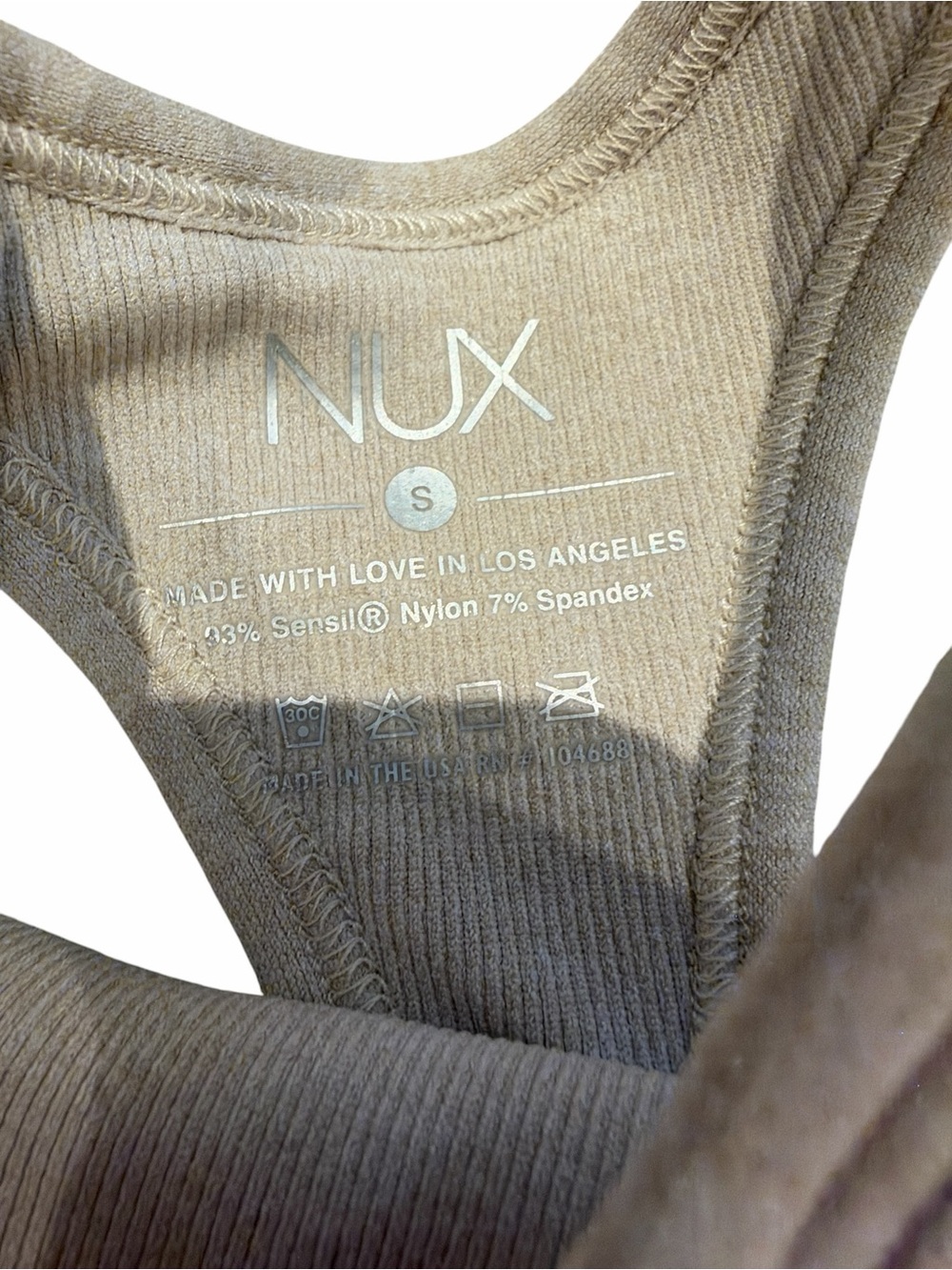 NUX Beige Racerback Sports Bra - Picture 2 of 6